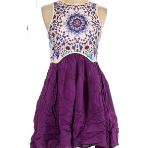Tobi Colorwork Mandala Skater Dress Women's Size Small